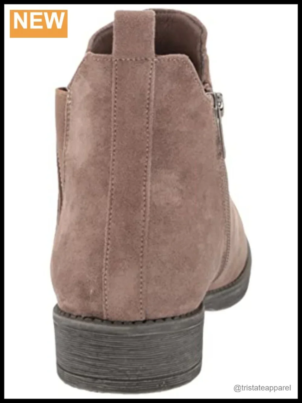 Women's Ankle Bootie with Zip Closure, Microfiber Upper, TPR Sole